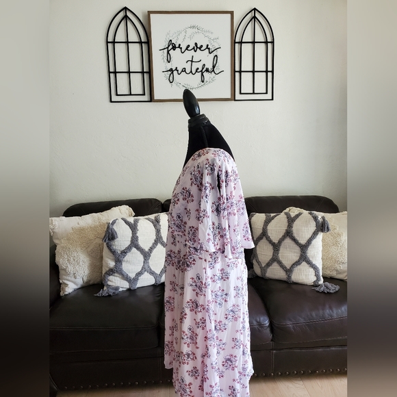 Torrid Blush Floral Chiffon Skater Dress Women's Size 22 Classic Boho Chic Retro - Picture 7 of 12